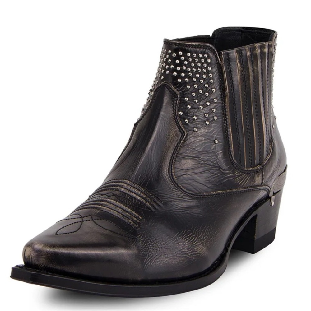 Splendid Cowboy Ankle Boots Studded Brown Bootie Size